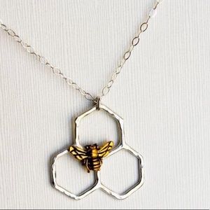 Mini Sterling Silver Honeycomb Necklace